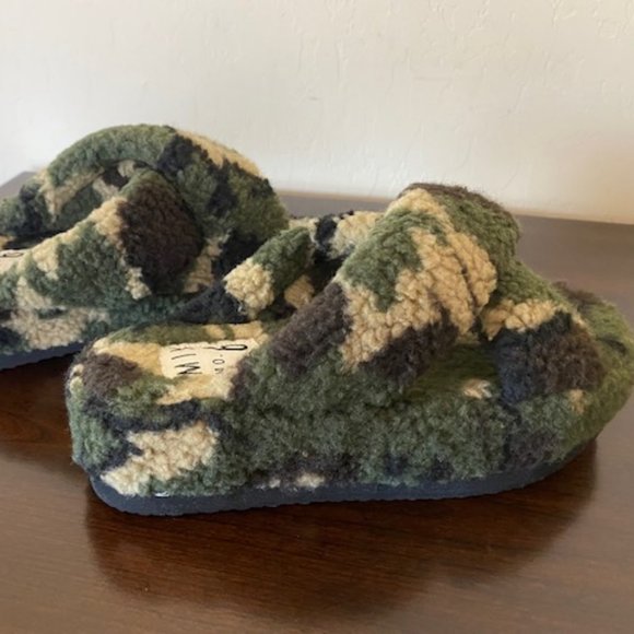 Mix No.6 Amatta Faux Shearling Slipper Camouflage Size 5M - Picture 4 of 11